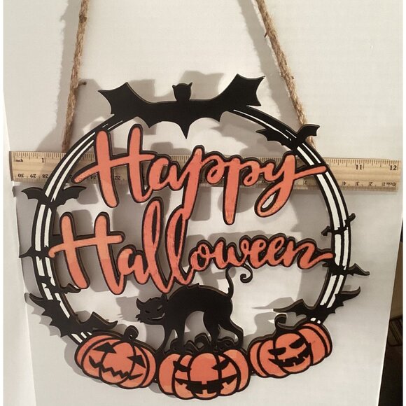 Halloween-Themed Wooden Door Sign With Hanging Rope - Picture 3 of 4